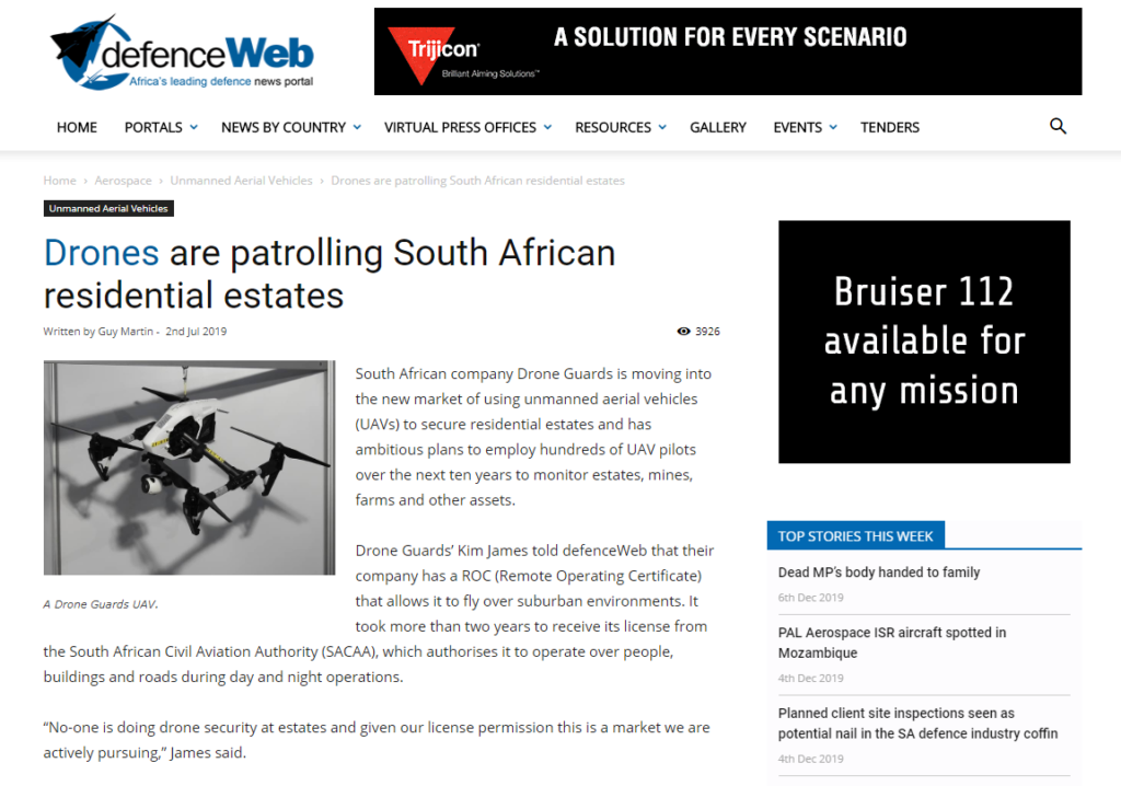 Defence Web Article Drone Guards