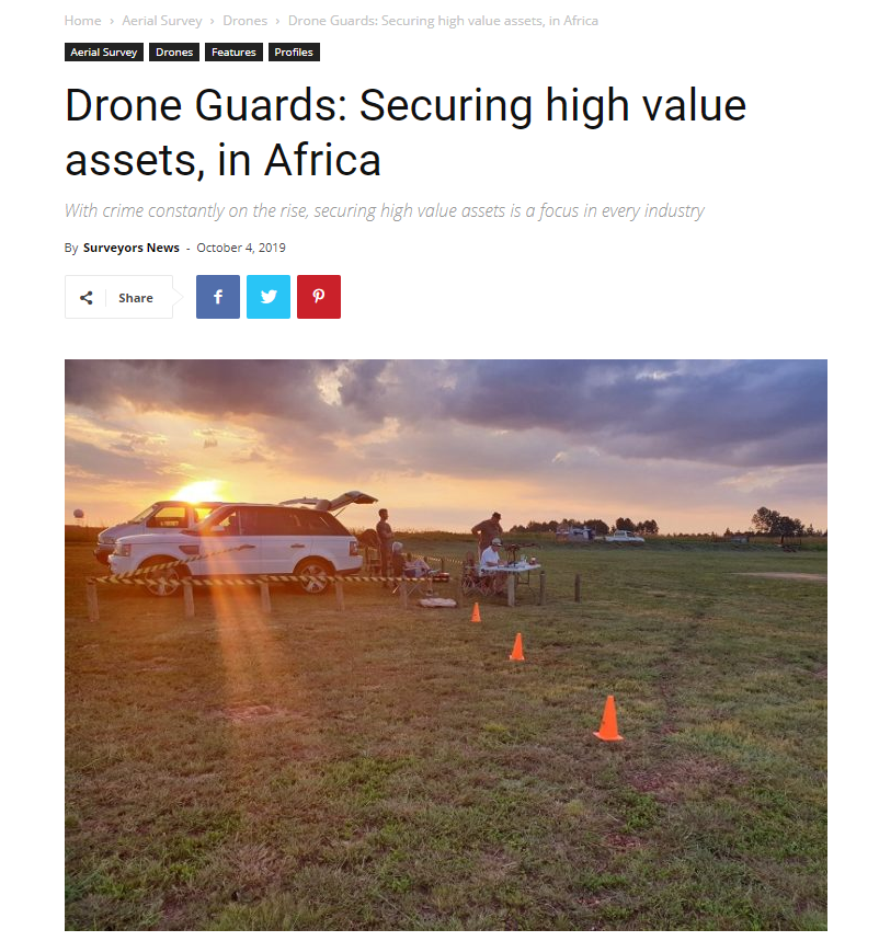 Drone Guards featured in Africa Surveyors on line