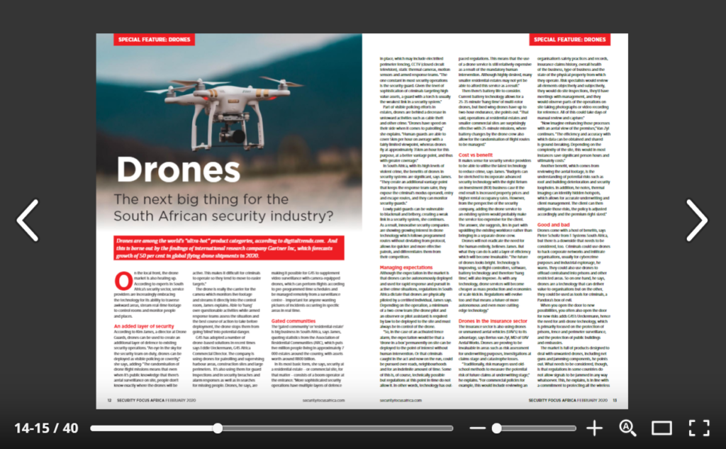 Drone Guards in Security Focus Africa Magazine