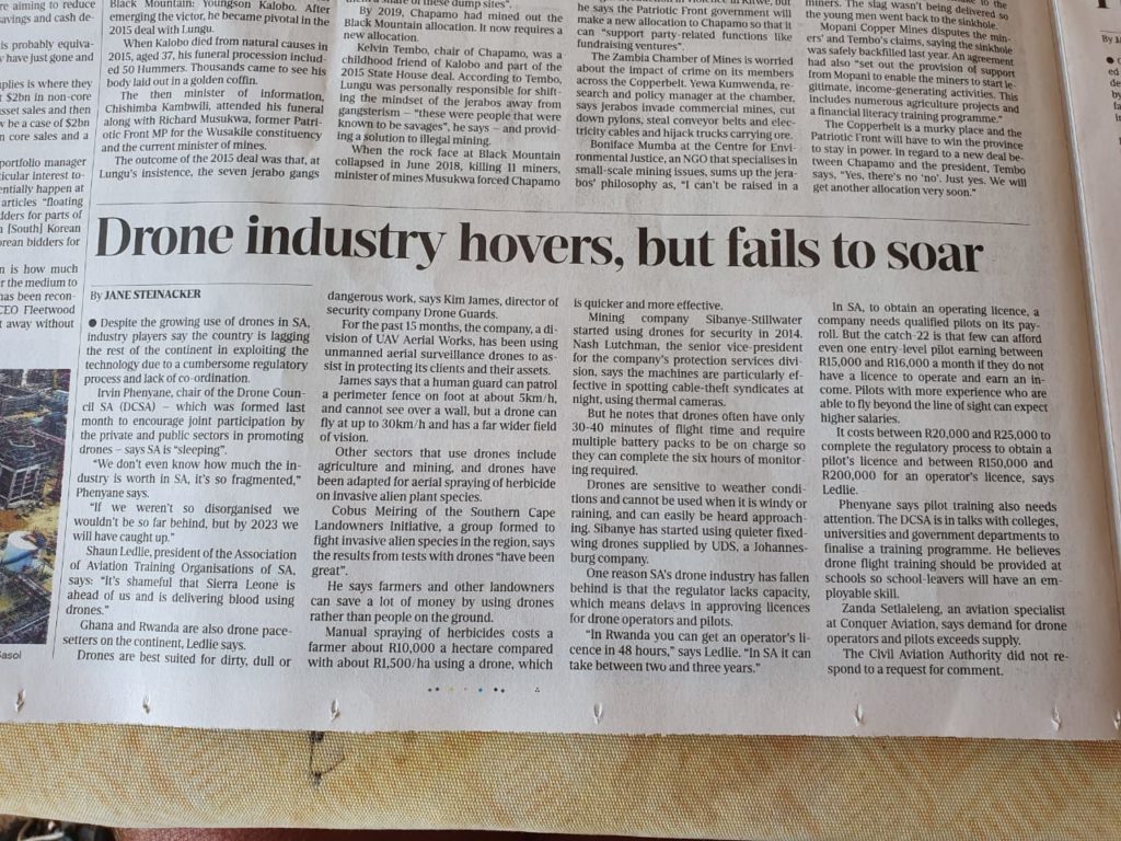 Drone Guards in the Sunday Times